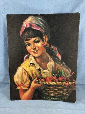Vtg Country Girl Art Print by Eva Holusa 11 x 14"